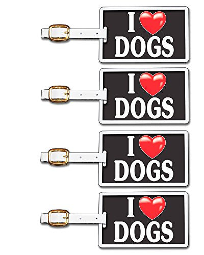 Tag Crazy I Heart Dogs Four Pack, Black/White/Red, One Size