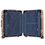 TPRC Donna Hardside/Aluminum Frame Spinner Luggage, Rose Gold, Carry-On 20-Inch