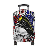 GIOVANIOR Skull America Motorcycle Poster Luggage Cover Suitcase Protector Carry On Covers