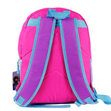 Disney Frozen Girl's Large Backpack - Pink and Purple with Blue Trim