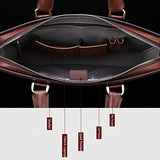 Bostanten Leather Lawyers Briefcase Shoulder Laptop Business Slim Bags For Men & Women Black