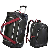 Bret Michaels Classic Road 2pc Rolling and Laptop Backpack Travel Set in Black