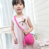 Samber Little Girls' Handbag Small Crossbody Bag Sling Shoulder Bag High-End Pu Round Purse For
