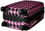 Chariot Houndstooth 20-Inch Hardside Lightweight Expandable Carry, Fuchsia