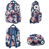 Violet Mist College Floral Backpack Bag Waterproof Laptop for Girls Adults （Blue Flower）