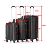 SSLine Hard Spinner Luggage 3 Piece Luggage Set 20/24/28 Inch Suitcases Trolley Case with wheels Black
