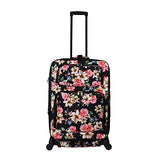 World Traveler Flower Bloom 4-Piece Rolling Expandable Spinner Luggage Set, Floral