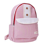 Damara Laces Button Flap Pouch Traveling Bag Backpack,Red