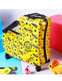 AO WEI LA OW Cute Unisex Kids Ride on Suitcase Travel Trolley Case Spinner Carry on Luggage with Wheels suggest fits to kids aged 3-6 years old(Yellow/01, 20 Inch)