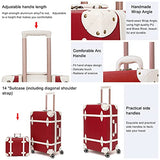 NZBZ Vintage Luggage Set of 2 Pieces with TSA Lock Cute Retro Trunk luggage (Cherry Red, 14inch & 28inch)