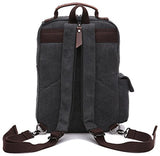 Zuolunduo Small Canvas Backpack Schoolbag Shoulder Bag Rucksack Daypacks M8596Sj,Black