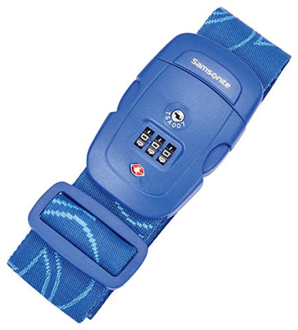 Samsonite Travel Sentry 3-Dial Combination Luggage Strap, Blue Fantasy