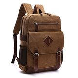 Aidonger Vintage Canvas Laptop Backpack School Backpack (Khaki)