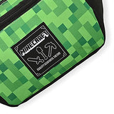 Boys Minecraft Fanny Pack Bag -Black and Green Minecraft Creeper Face Fanny Pack Bag, Adjustable - (Unisex, Black Green)