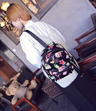 Women Girls Mini Backpack Fashion Causal Floral Printing Leather Bag