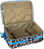 Blue Giraffe Print 20 Inch Expandable Carry On Rolling Luggage