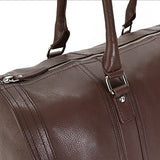 HADAKI Genuine Leather Duffel Carry On Hand Bag Cognac Brown