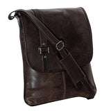Piel Leather Vintage Laptop Vertical Slim Messenger, Vintage Brown, One Size