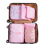 6pcs/set Packing Cube Double Zipper Waterproof Bag Luggage Clothes Sorting Pouch Portable Organizer,wine red