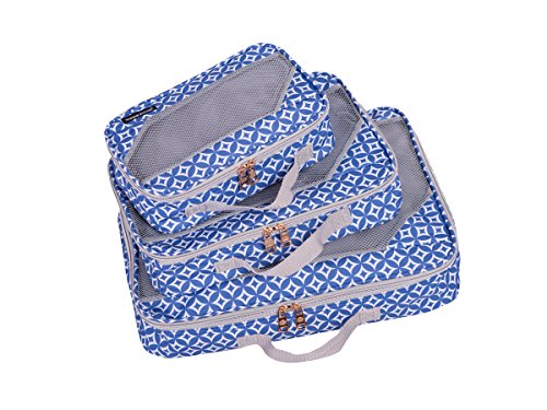 Jenni Chan Colima Packing Cube-3-Piece Set, Blue