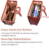 Banuce Full Grain Italian Leather Briefcase for Men 15 Inch Laptop Business Bag Lawyer Attache Case