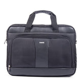 Bugatti Gregory Executive Briefcase, Ballistic Nylon with Synthetic Leather Trim, Black