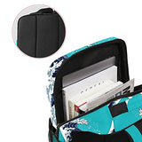LORVIES Japanese Waves School Bag for Student Bookbag Women Travel Backpack Casual Daypack Travel Hiking Camping