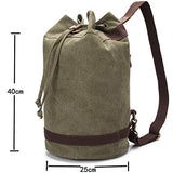 Berchirly Canvas Unisex Sports Backpack Small Duffel Army Green