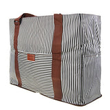 FakeFace Durable Waterproof Oxford Striped Travel Duffle Tote Carry On Duffel Bag for Women Men