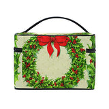 Makeup Bag Christmas Wreath Art Girls Travel Cosmetic Bag Womens Toiletry Organizer