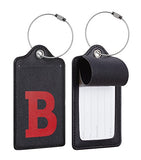 Chelmon Initial Luggage Tag With Full Privacy Cover And Stainless Steel Loop (B)