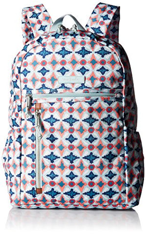 Vera Bradley Lighten Up Study Hall Backpack, Polyester, Water Geo