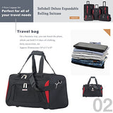 Flieks 5 Piece Luggage Set Deluxe Expandable Rolling Suitcase (black&red)