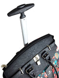 Trendy Flyer Computer/Laptop Rolling Bag 4 Wheel Case Flower Black