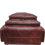 AmeriLeather CEO Leather Backpack (Brown Ostrich Print)