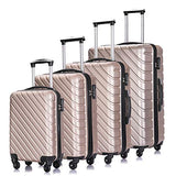 4 PCS Luggage Sets with Spinner Wheels,Carry On Suitcase,Luggage Hardshell Travel Luggage Sets (Champagne)