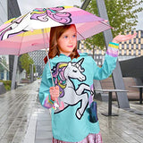 Kids Umbrella and Raincoat Set for Boys and Girls Ages 3-7 (Unicorn Design)