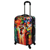 Dejuno 3-Piece Lightweight Hardside Spinner Upright Luggage Set, Parisian Nights