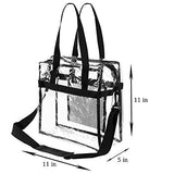 BAGS for LESS Clear Tote Stadium Approved with Adjustable Shoulder Straps and Mesh Pockets