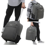 Rolling Backpack, Gonex Water Repellent Wheeled Backpack Nylon 20Inch Gray