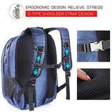 KUSOOFA Laptop Backpack with USB Charging Port Headphone Interface，Water Resistant College School