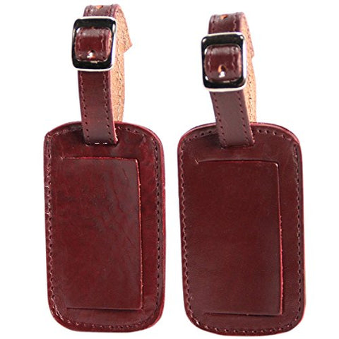 Logical Leather Luggage Tag Genuine Leather Travel Id Tags With Adjustable Leather Strap, Address