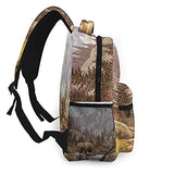 Multi leisure backpack,Grizzly Bear In The Rocky Mountains, travel sports School bag for adult youth College Students