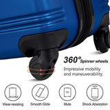 Merax Mellowdy 3 Piece Set Spinner Luggage Expandable Travel Suitcase 20 24 28 inch (blue)