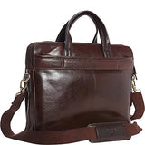 Mancini Leather Goods RFID Secure Double Compartment Laptop Briefcase