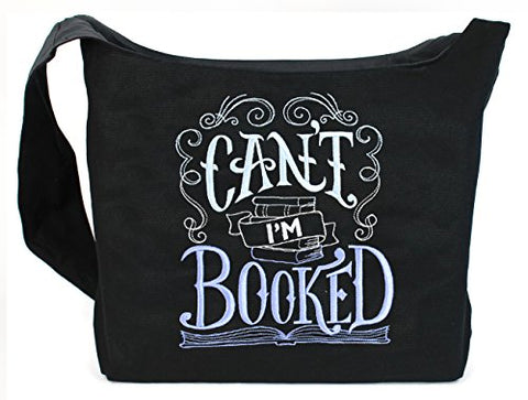 Dancing Participle Can't I'm Booked Embroidered Sling Bag