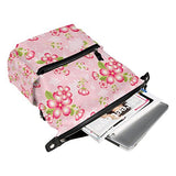 Colourlife Pink Flower Pattern Stylish Casual Shoulder Backpacks Laptop School Bags Travel