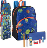 24 Pack Bulk Backpacks with School Supplies, 15 Inch Preassembled Backpacks with Essential School Supply Kit for Grades K-8 (Boys)