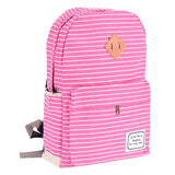 Damara Womens Pinstripe Canvas Daily Large Shoulders Bag,Hot Pink