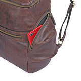 Clean Vintage Men'S Leather Backpack Daypack Hiking Travel Leather Bag